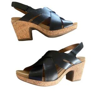 Cobb Hill Alleah Black Leather Sling Sandal 9.5